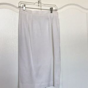 White linen pencil skirt